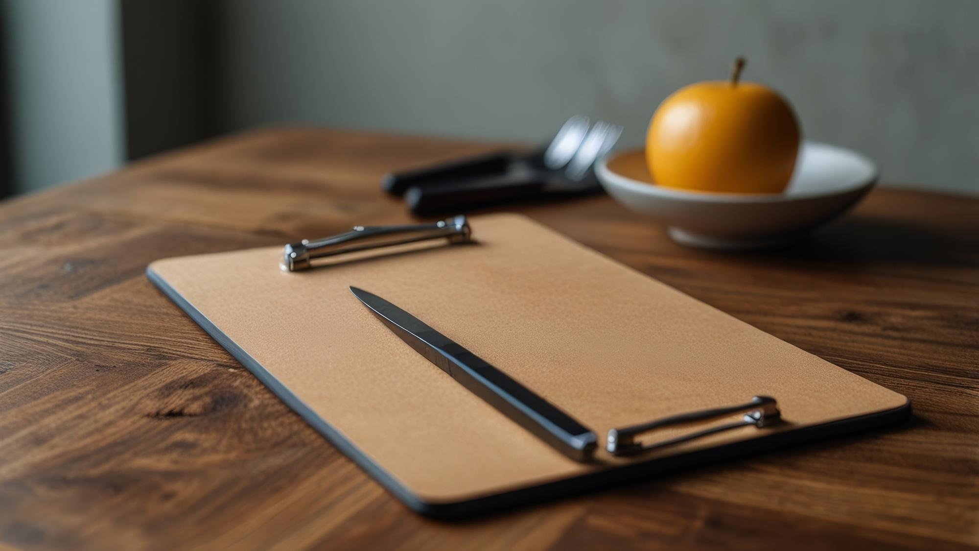 Dokumentierte Rezeptmappe auf Tisch